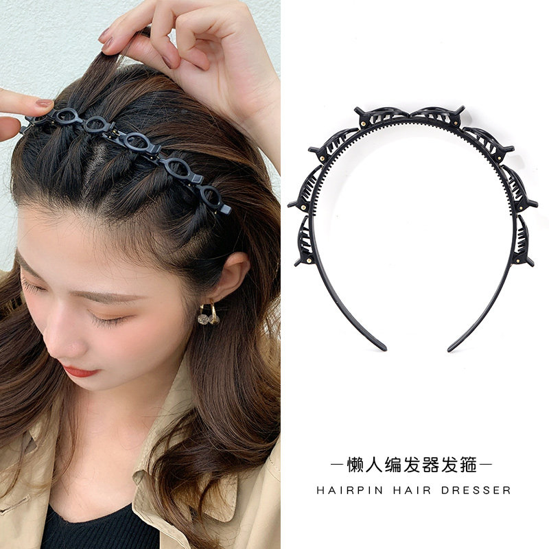 发夹顶夹刘海固定神器造型夹子发箍女夹碎发带齿防滑编发头发头箍_虎窝淘