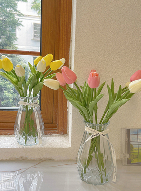 防真的花客厅摆放餐厅假花摆设卫生间摆件大盆黄色美容院茶几上的