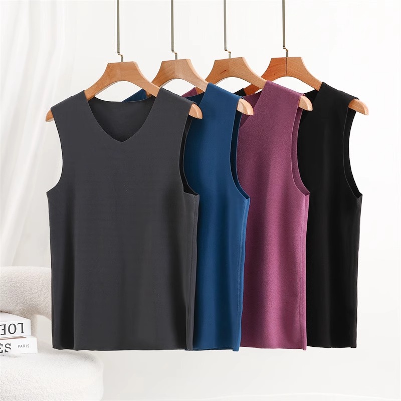 V领男士秋冬加绒保暖背心