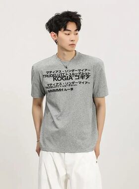 Acar 美式高街cleanfit圆领正肩短袖T恤男女夏季宽松休闲上衣潮