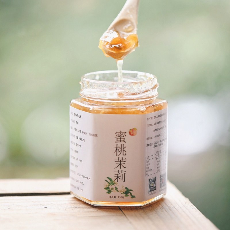 蜜桃茉莉 配料好干净 简单无防腐果酱 香甜清香 咖啡伴侣丨老饶家