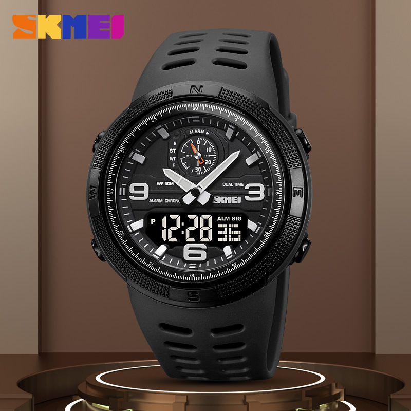 SKMEI时刻美跨境款运动电子表男士双显多功能防水高颜值电子手表