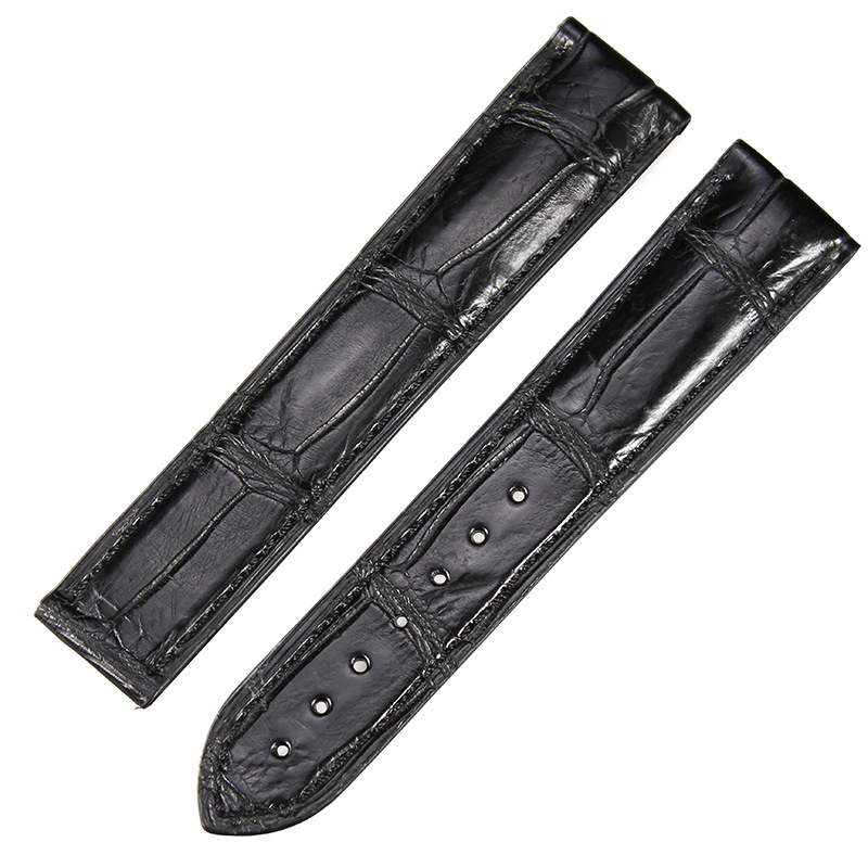 手工定制鳄鱼皮手表带配件 蝶飞星座表带私人定做真皮腕带