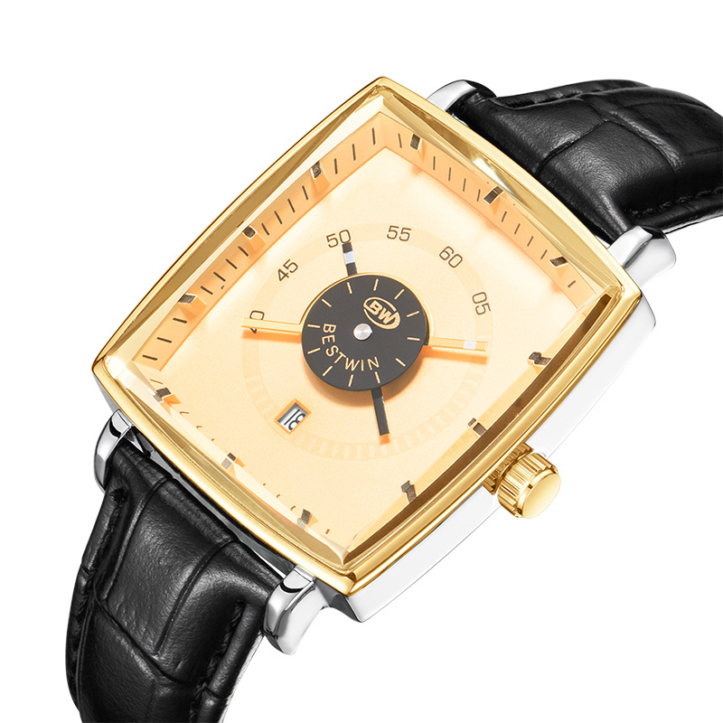 秒盘个性方形腕表男士手表男博士通bestwin夜光时尚男表跨境