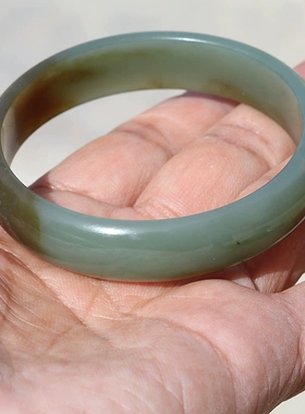 新疆和田玉山料糖青玉手镯54mm