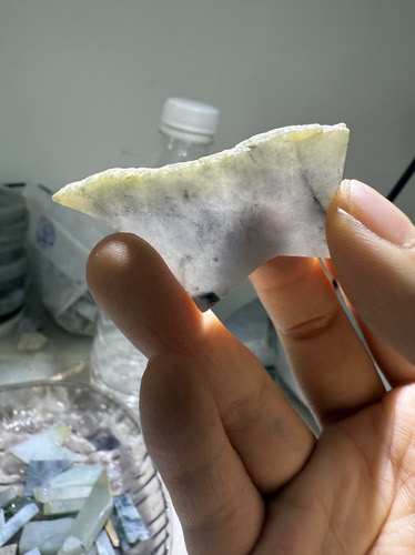 C135冰乌鸡天然缅甸翡翠边角料保真保A假一罚三详情有尺寸