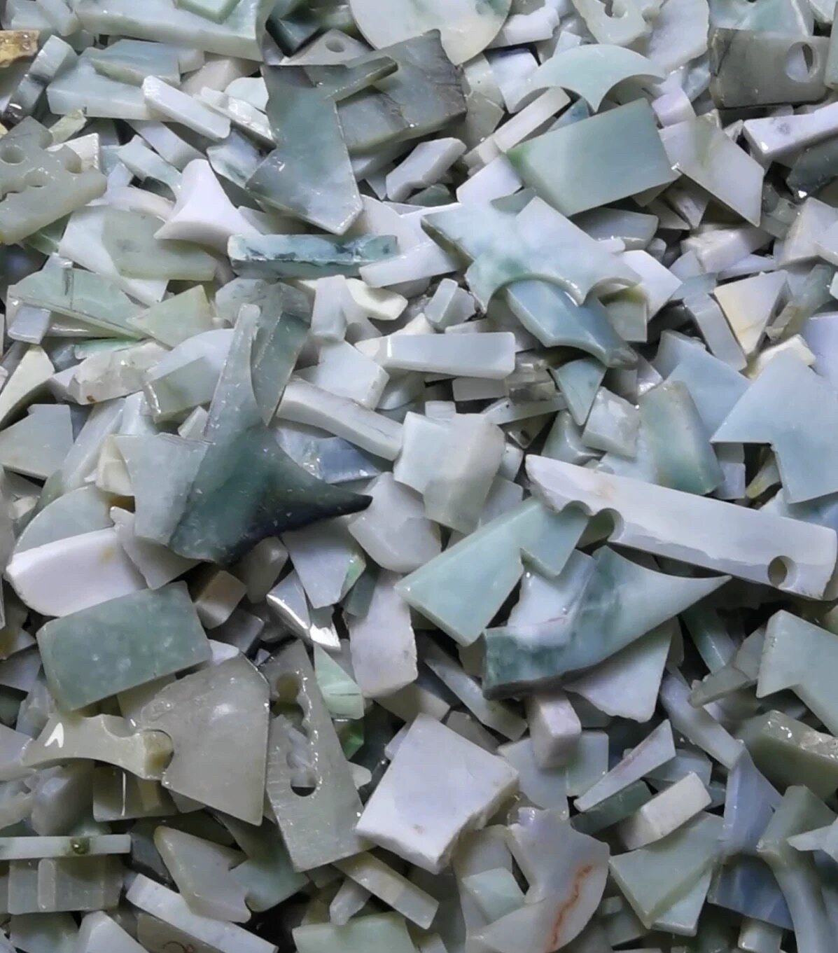 500-2000g缅甸翡翠原石天然A货新手学习雕刻练手边角下脚料随机发
