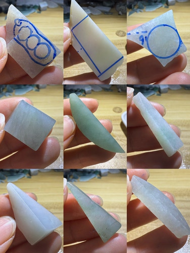 C1610-1619一图一个天然缅甸翡翠边角料保真保A假一罚三详情有尺
