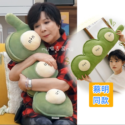 毛雪汪毛不易蔡明同款豌豆抱枕可爱创意可拆卸豌豆粒毛绒玩偶公仔