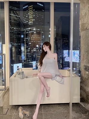 GGQSDZ【海洋之心】bling细闪纱吊带小上衣包臀半裙/披肩套装
