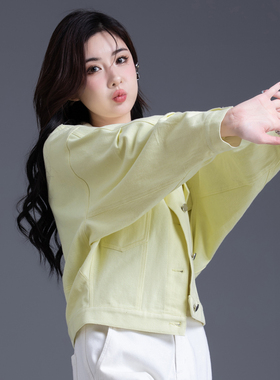 奶黄色牛仔外套女春秋季2025新款爆款上衣小众休闲小个子短款夹克