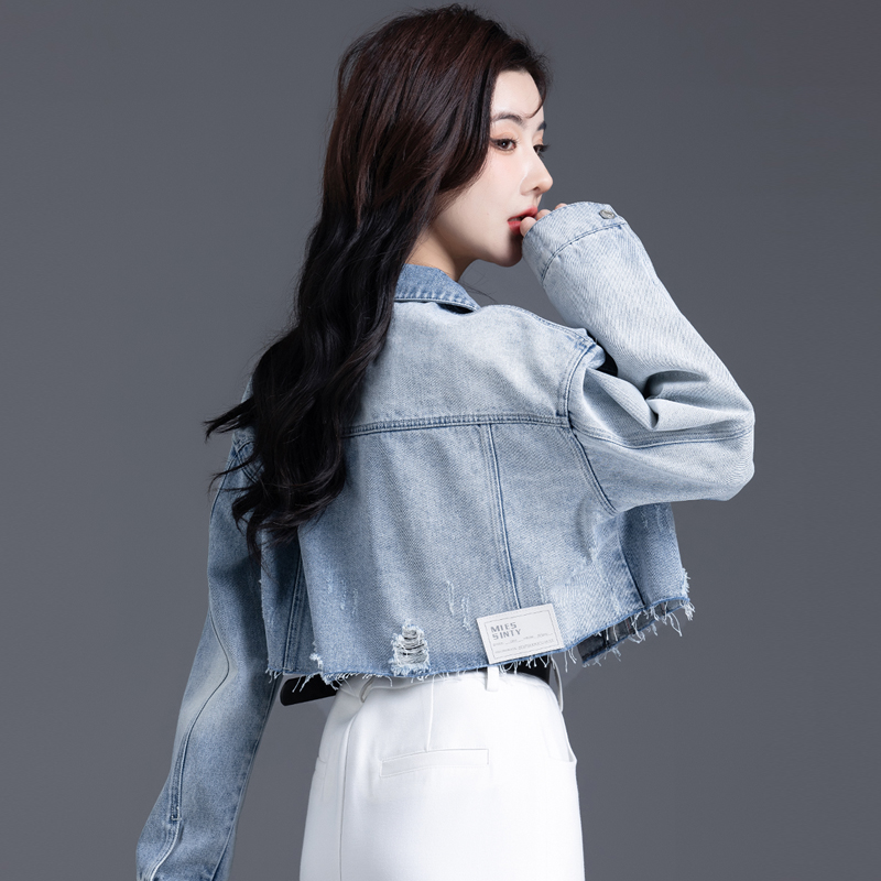 清仓超短款牛仔外套女春秋天高级感独特超好看宽松小个子上衣夹克