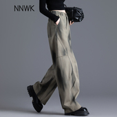 裤 型巨好看裤 子扎染印花牛仔裤 弯刀裤 美式 版 女2026新款 宽松工装 子