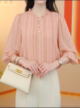 时尚新中式妈妈款夏装短袖t恤女2026新款中老年洋气上衣减龄T恤