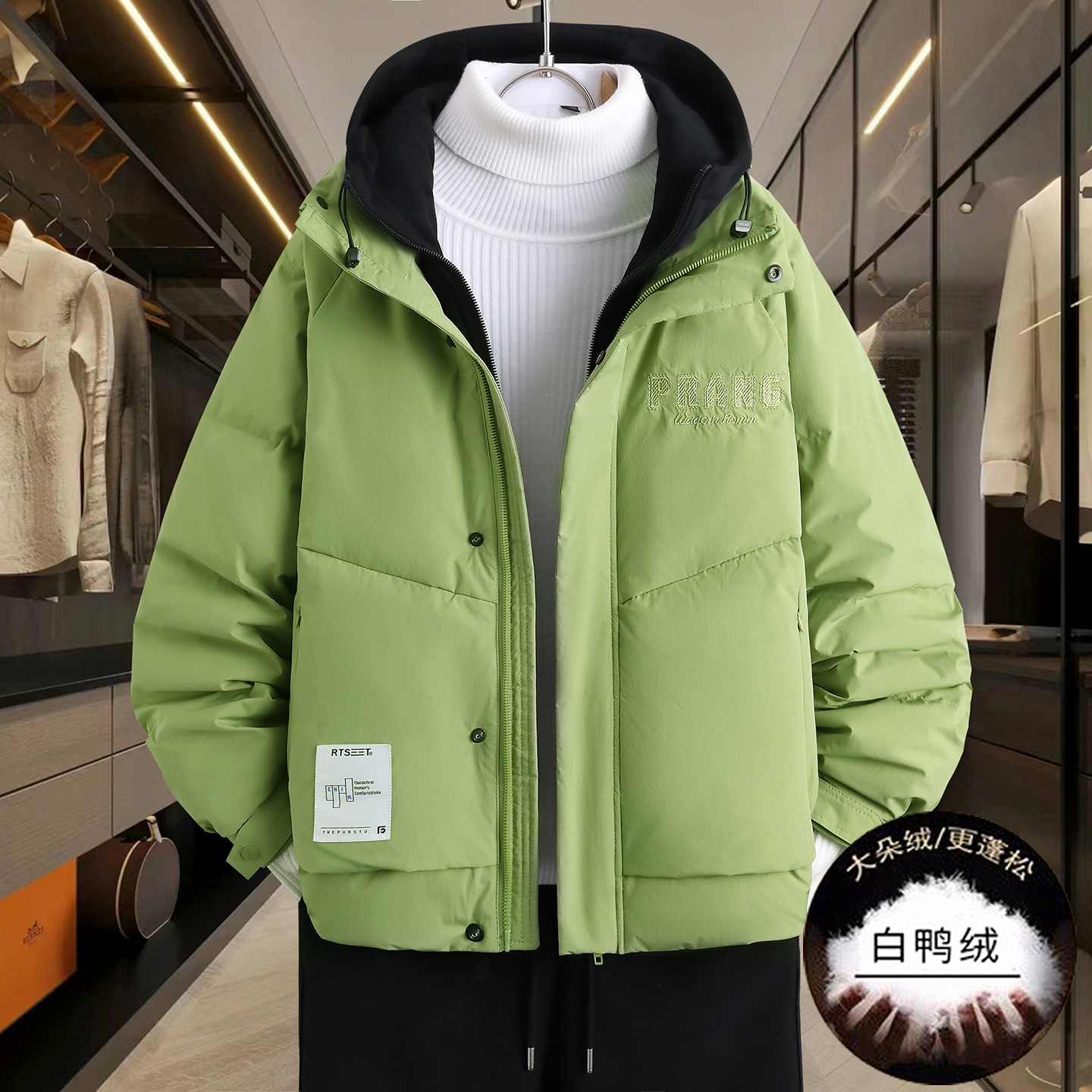 冬季新款青少年加厚外套初高中学生帅气羽绒服男孩假两件大童冬装