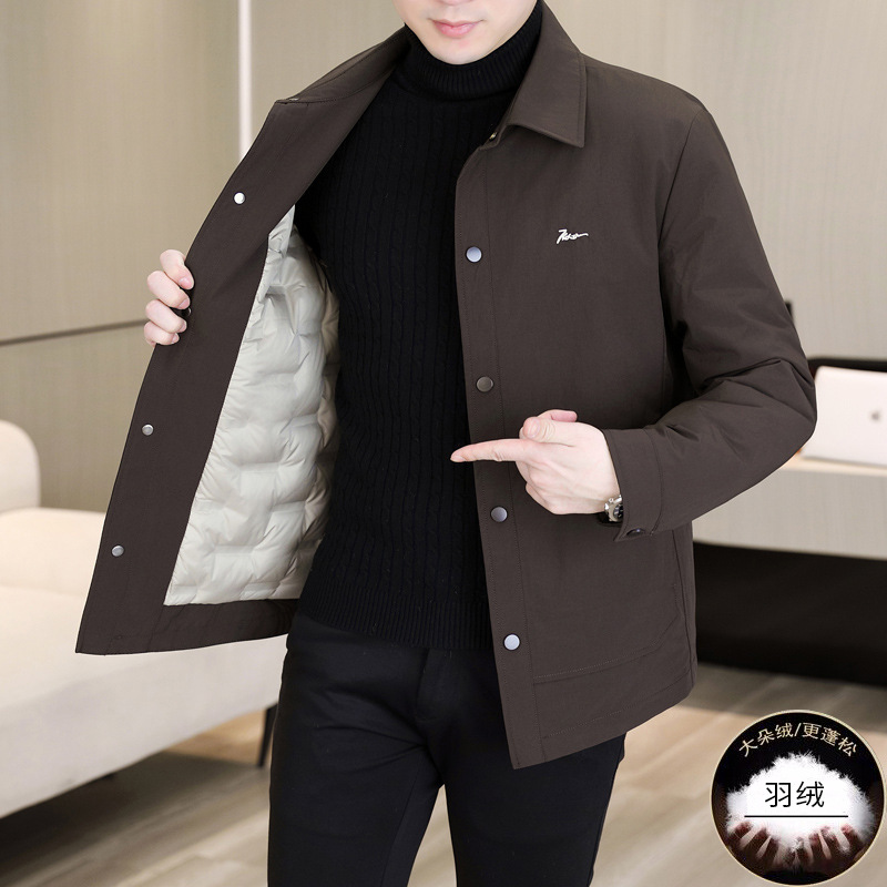 白鸭绒羽绒服男款冬季加厚保暖外套2025新款青少年帅气防寒服男装