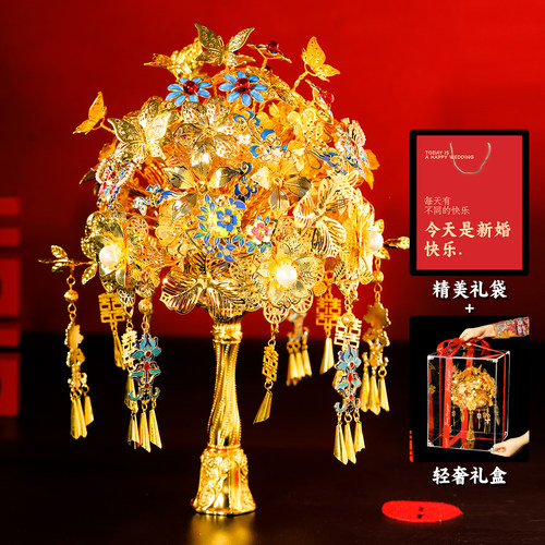金色中式新娘手捧花DIY材料包