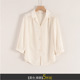女秋装 朵系列小清新简约百搭OL通勤宽松套头小翻领七分袖 衬衫 新