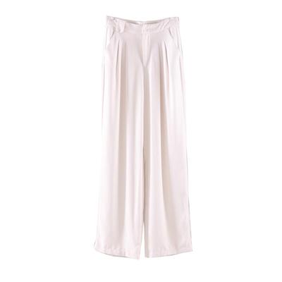 高腰阔脚垂坠显瘦通勤长裤女