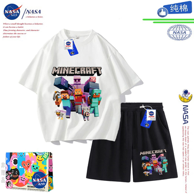 NASA夏季我的世界儿童纯棉套装