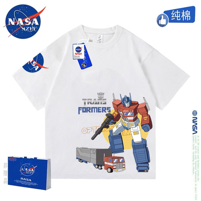 NASA圆领卡通短袖高达男童