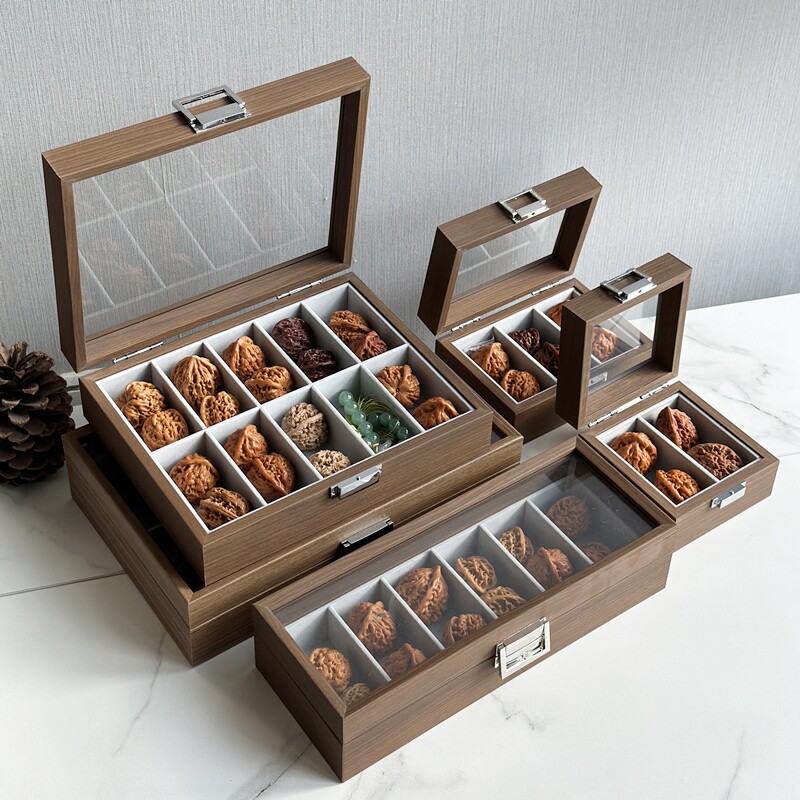 男女手串百香金刚星月菩提根黑金紫金鼠猴头文玩核桃送礼收藏盒子