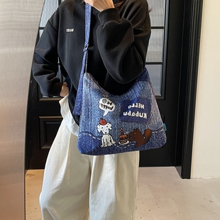 原创文艺小清新单肩包复古森系大容量帆布包女可爱百搭包斜挎包