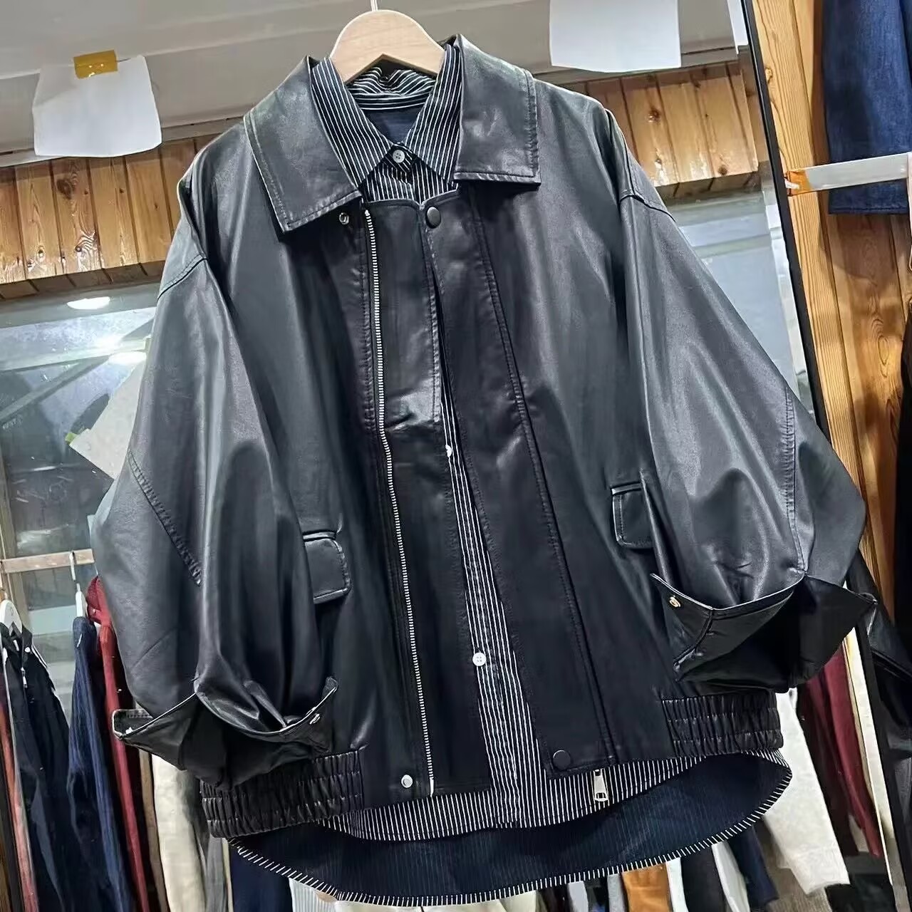 pu皮外套宽松夹克休闲