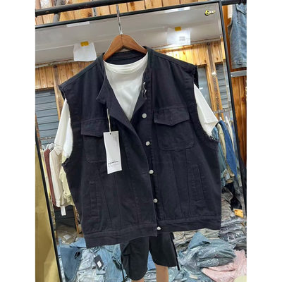 毛边牛仔马甲背心坎肩