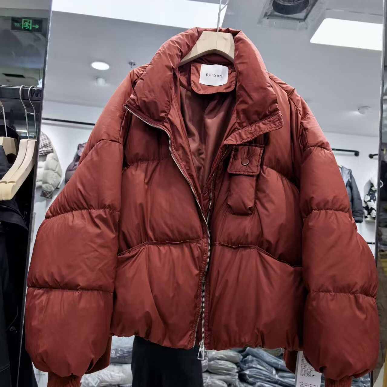 针织袖口立领羽绒服女冬季新款宽松显瘦百搭休闲加厚保暖度0.66