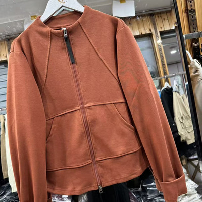 圆领拉链外套开衫显瘦