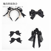 原创洛丽塔发饰黑色BBD手作小物cla她们 故饰会lolita发夹头饰女