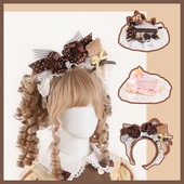 永远幸福 洋菓子店手作小物蝴蝶结发箍巧克力蛋糕扁帽小熊发带女