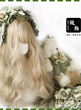 若草色套系 LOLITA手作蝴蝶结发饰KC边夹小物花丸 原创设计熊包