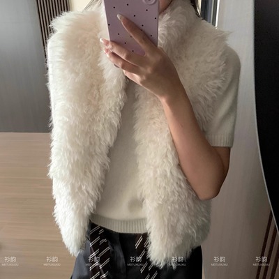 棉花糖仿山羊绒环保毛毛马甲