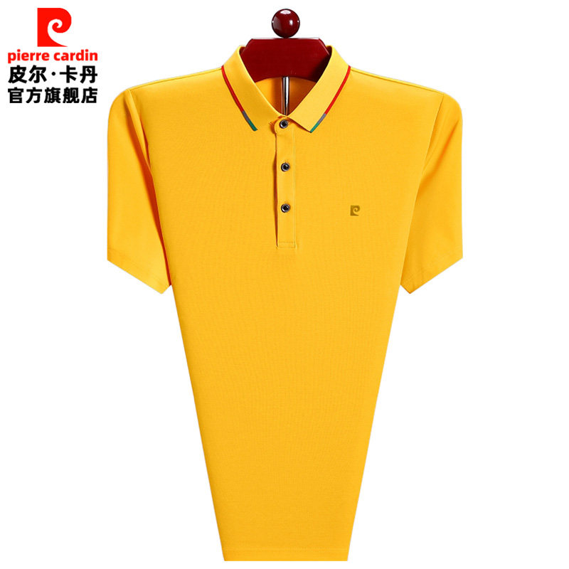 皮尔卡丹桑蚕丝短袖t恤男士夏季