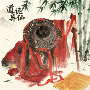 李火旺cos大千录竹简火子哥铜钱剑面罩铜铃铛道诡异仙面具斗笠靴