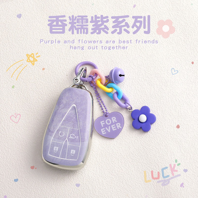 适用长安钥匙套香糯紫cs55逸动糯玉米uinv/unit深蓝s05/TPU保护壳