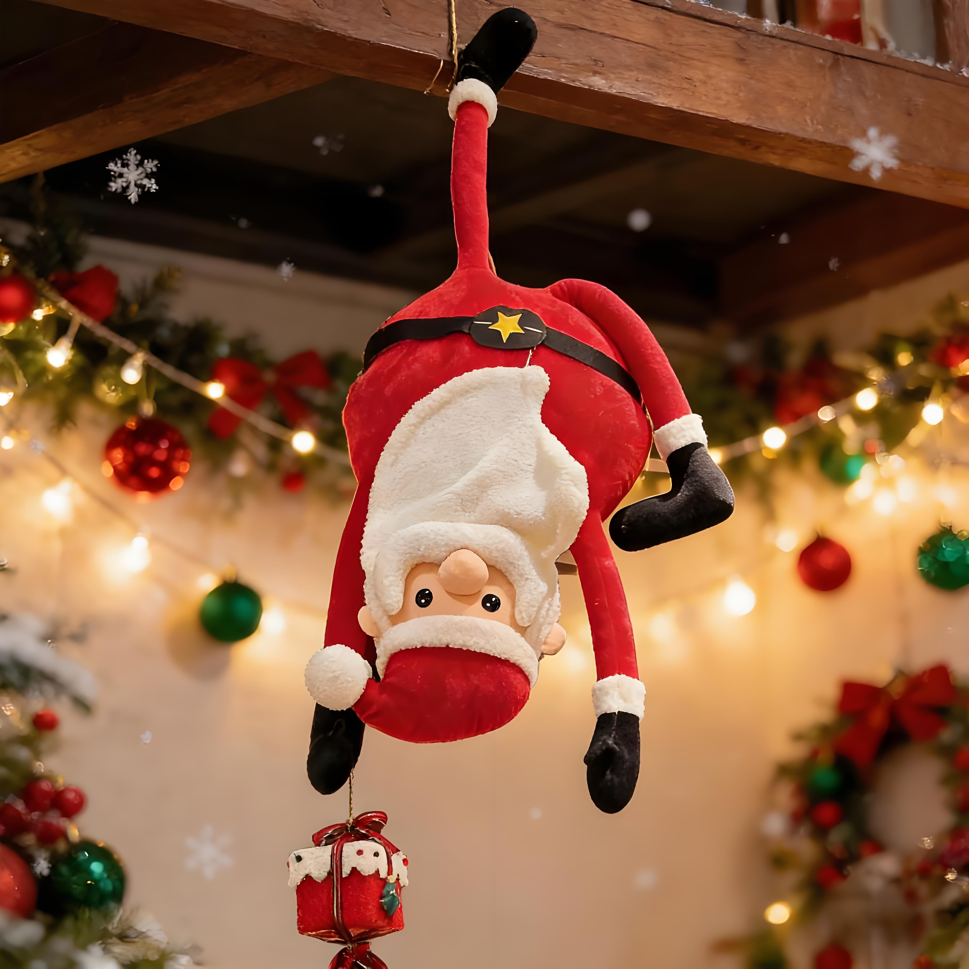 圣诞老人玩偶门店圣诞氛围布置