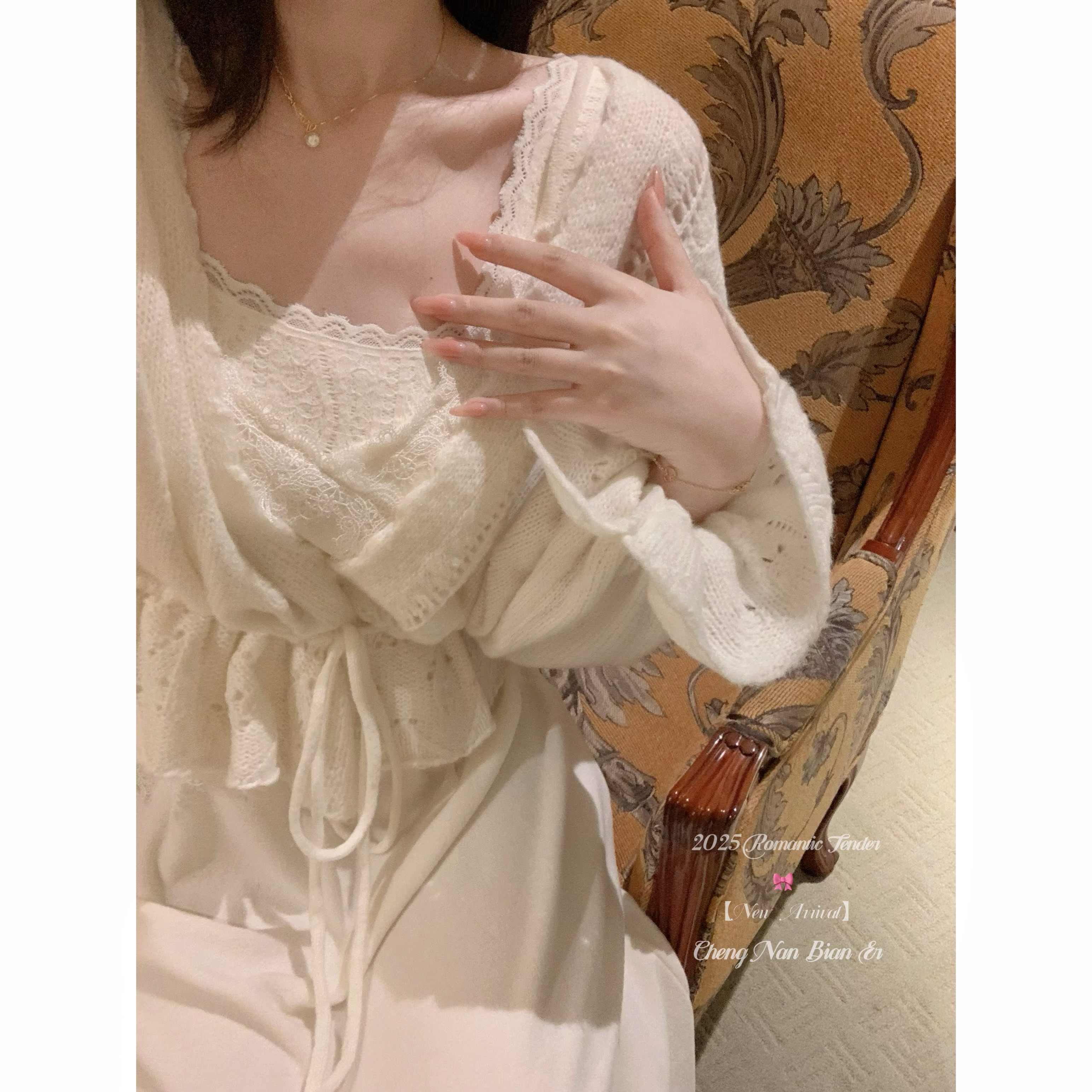 城南边儿蕾丝美背保暖