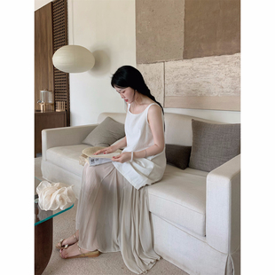 6.7清澈简约白色叠穿背心亚麻中长款 3件 背心上衣 11.9开179元