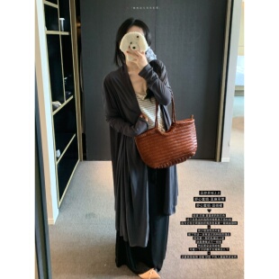 CNBE云纱开衫2.0加长款系扣外披防晒小外搭女春夏新品