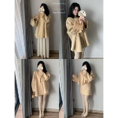 城南边儿12.8冬日暖阳系列 杏子酱山羊毛双面呢斗篷外套 背心裙套