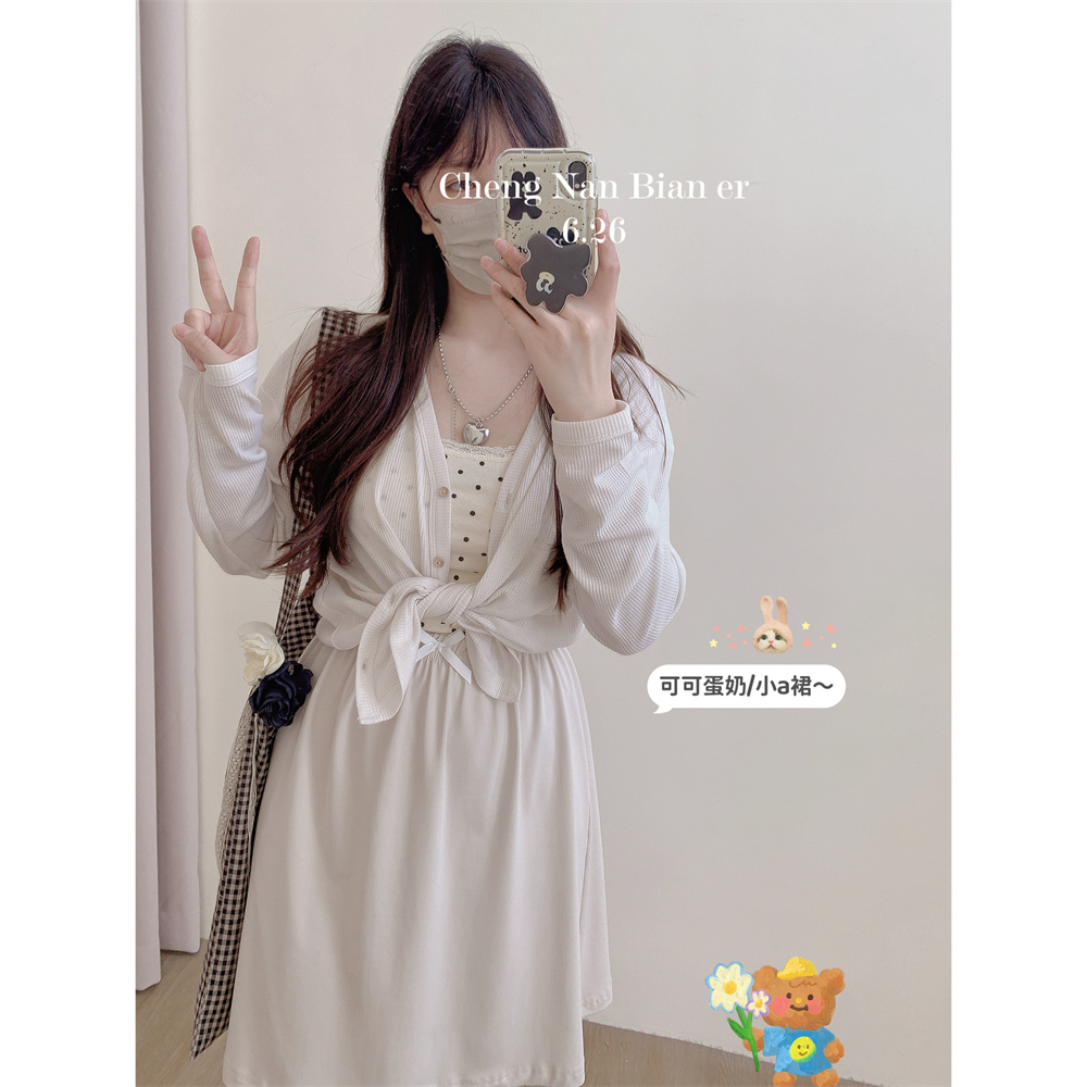 迷笛裙蝴蝶结A字短裙通勤风