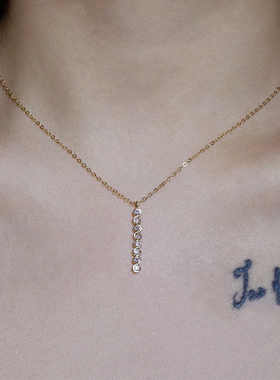 14k包金十字链女简约日常项链