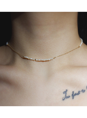 原创设计风法式复古锁骨链新品