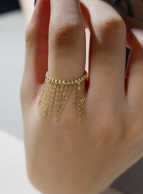 UNELGE14k包金原创设计小众戒指