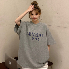 Real photo 2021 summer letter printing loose personality short sleeve T-shirt half sleeve