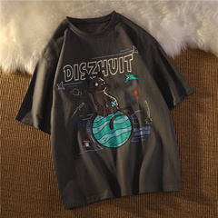 Real shot cotton 2021 summer cartoon short sleeve T-shirt blouse printing