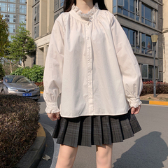 Japanese lace Lantern Sleeve Long Sleeve Shirt